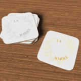 Couronne de fleur mariage dessin : sous-verres la mariée – Image 2
