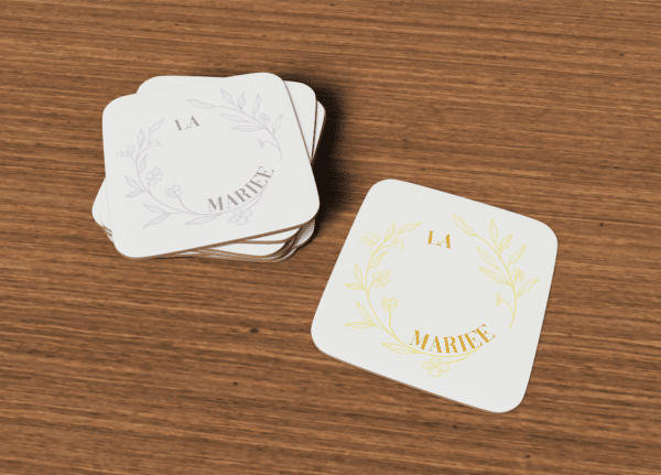 Sous-verres la mariée- couronne de fleurs – Image 2