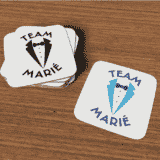 Sous verres en bois personnalisé : costume – Image 2