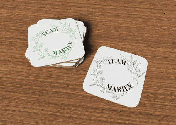 Sous-verres team mariée- couronne de fleurs – Image 2
