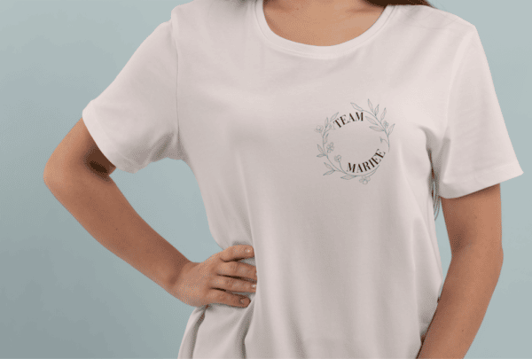 T-shirt team mariée - couronne de fleurs