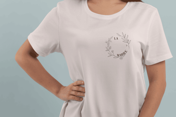 T-shirt la mariée- couronne de fleurs