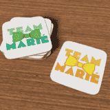 Idée EVG : sous-verres team marié