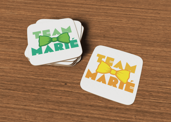 Sous-verres team marié noeud papillon
