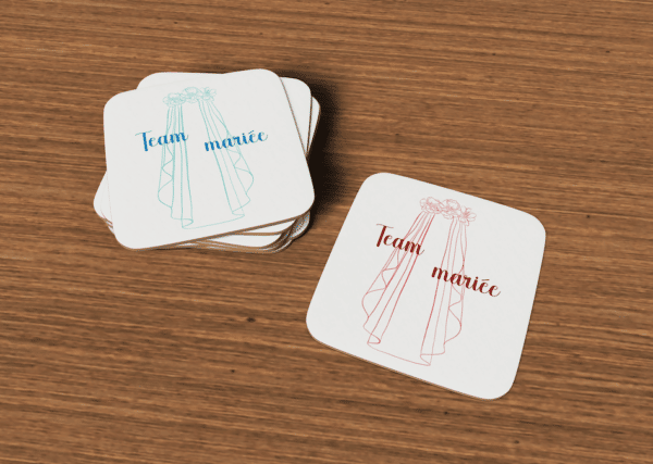 Sous-verres team mariée voile – Image 2