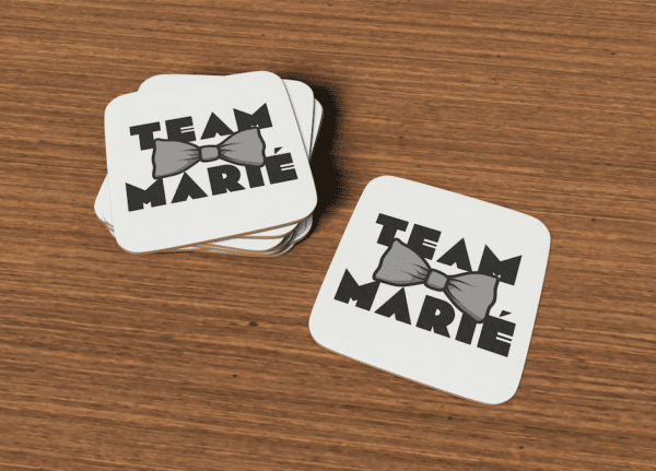 Sous-verres team marié noeud papillon – Image 2