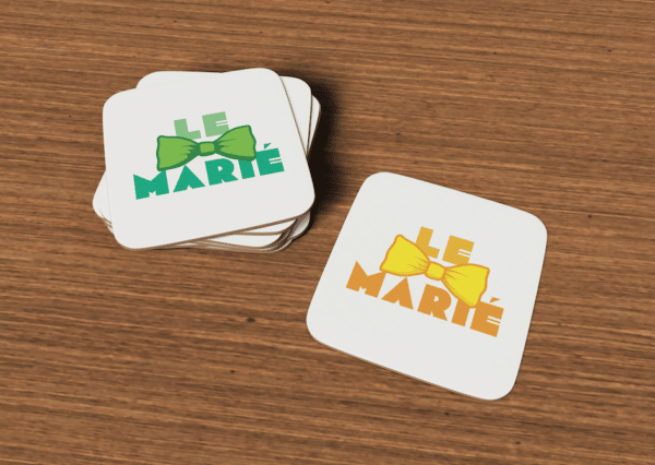 Sous-verres le marié noeud papillon