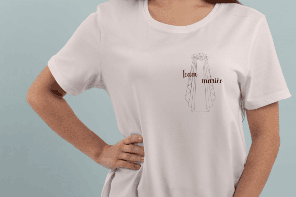 T-shirt team mariée voile