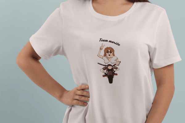 T-shirt humour moto- team mariée