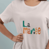 Lettre coloré : t-shirt la mariée