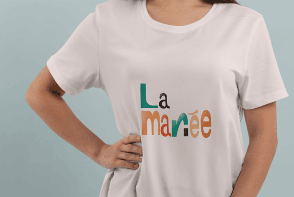 T-shirt la mariée - lettre en couleurs