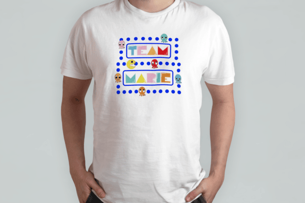 T-shirt team marié jeu Pacman