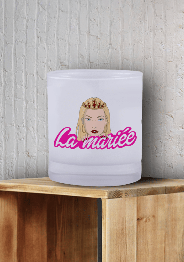 Verre à whisky la mariée : barbie avec couronne