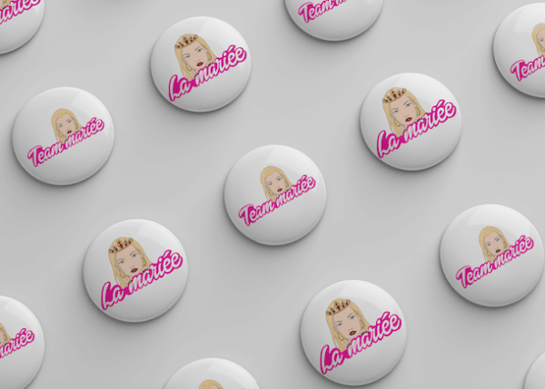 Badge la/team mariée barbie