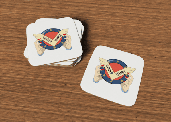 Sous-verres wonder mariée/témoin super-héro