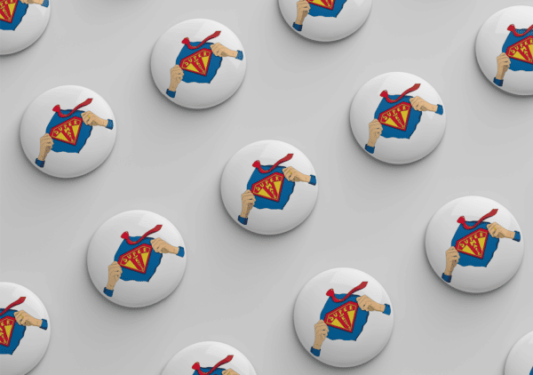 Badge super héro marié/témoin