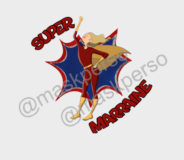 Carte personnalisée : super héro Marraine – Image 2