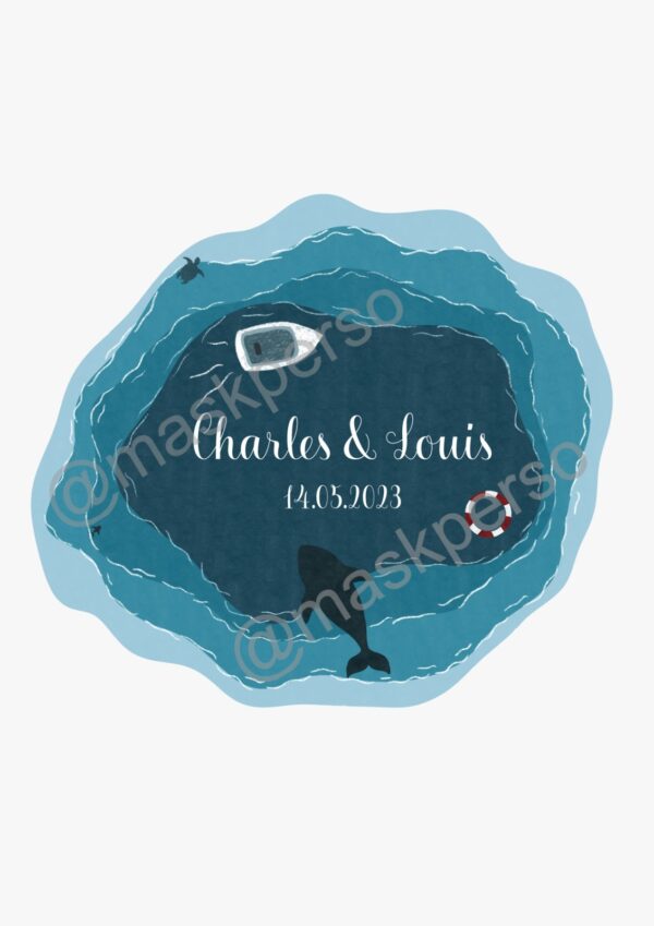 Badge personnalisé Mariage mer – Image 3