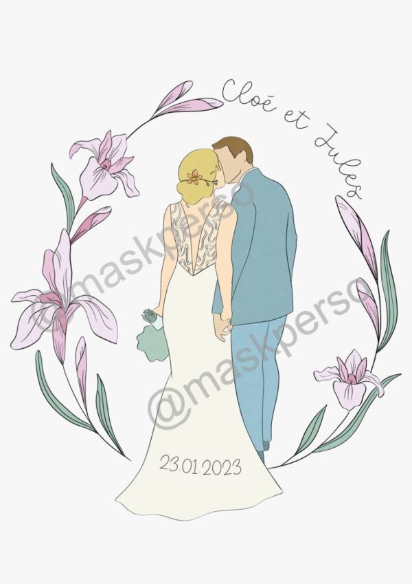 Bougie personnalisée Mariage princesse – Image 3