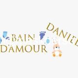 Cape de bain personnalisée bleue amour – Image 2