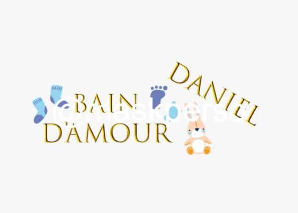Cape de bain personnalisée bleue amour – Image 2