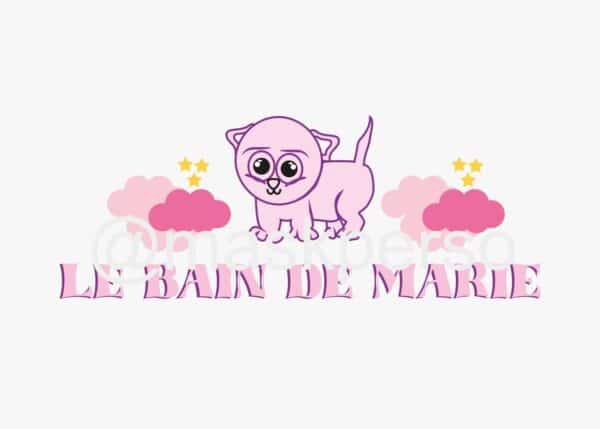 Cape de bain personnalisée rose chat – Image 2
