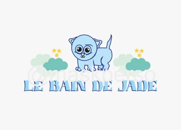 Cape de bain personnalisée bleue chat – Image 2