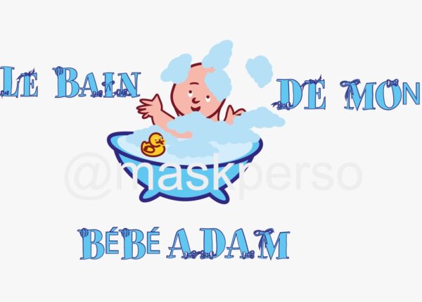 Cape de bain personnalisée bleue – Image 2