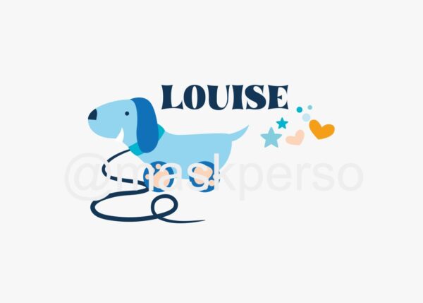 Cape de bain personnalisée bleue chien – Image 2
