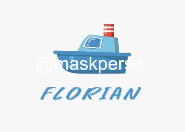 Cape de bain personnalisée bleue bateau – Image 2