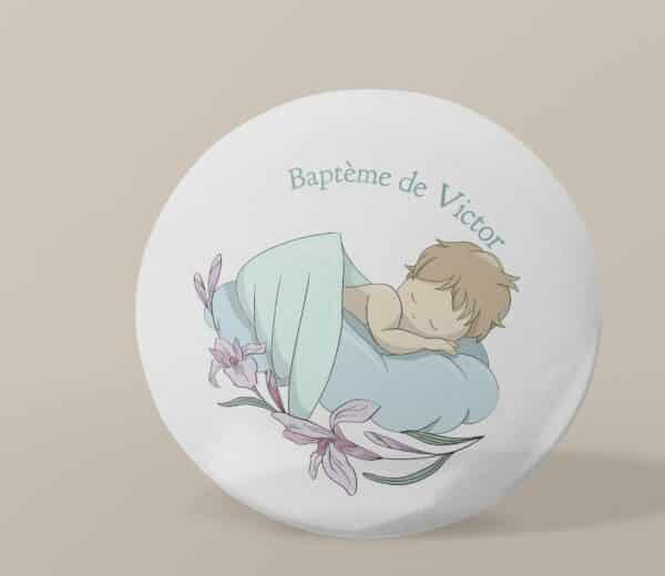 Badge personnalisé Baptême ange – Image 2