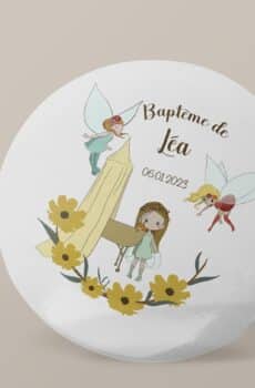 Badge personnalisé Baptême féérique