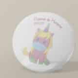 Badge personnalisé Baptême licorne