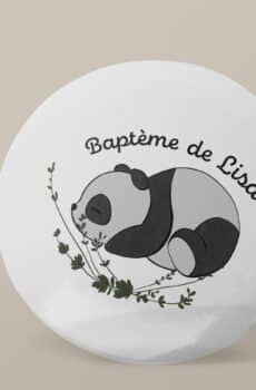Badge personnalisé Baptême panda