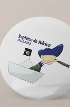 Badge personnalisé Baptême pirate