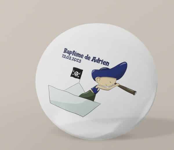 Badge personnalisé Baptême pirate