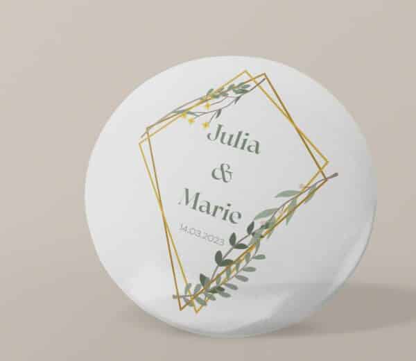 Badge personnalisé Mariage champêtre