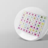 Badge personnalisé mots cachés marraine