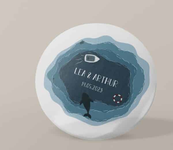 Badge personnalisé Mariage mer – Image 2