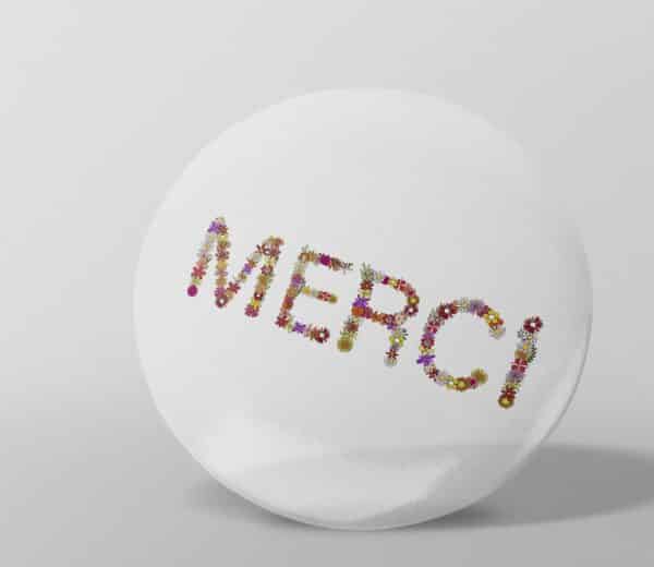 Badge personnalisé remerciement