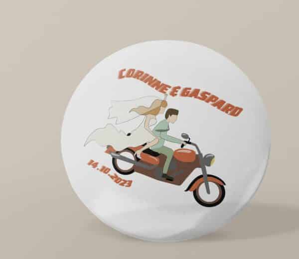 Badge personnalisé Mariage motard – Image 2