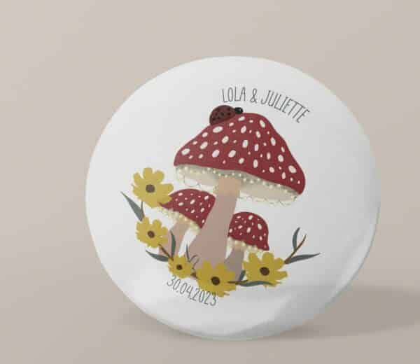 Badge personnalisé Mariage nature