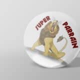 Badge personnalisé parrain lion