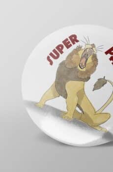 Badge personnalisé parrain lion