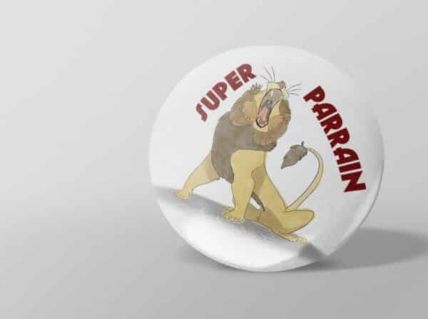 Badge personnalisé parrain lion