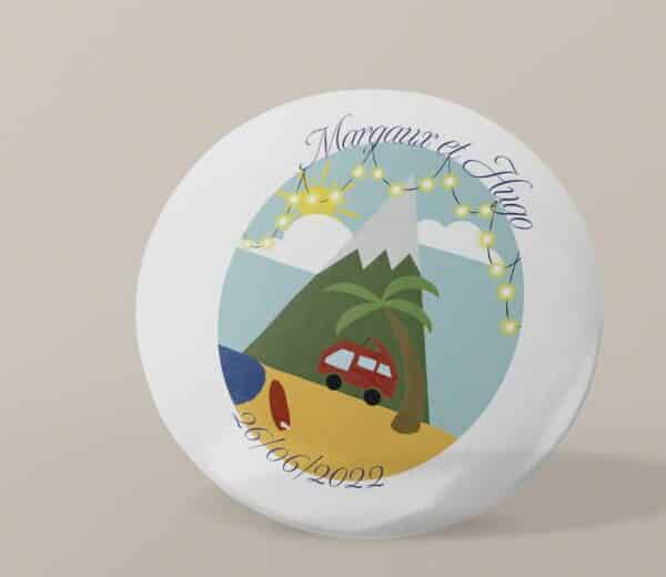 Badge personnalisé Mariage voyage – Image 2