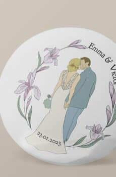 Badge personnalisé Mariage princesse