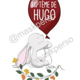 Badge personnalisé Baptême lapin – Image 2