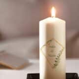 Bougie personnalisée Mariage champêtre