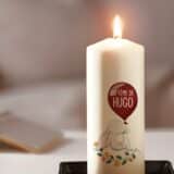 Bougie personnalisée Baptême lapin